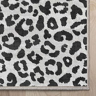 Well Woven Animal Prints Leopard Black Modern Area Rug