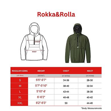 Men's Rokka&Rolla Pullover Mesh Lined Windbreaker
