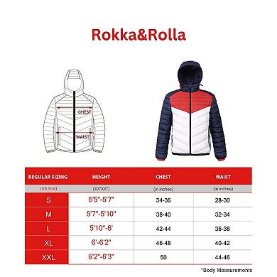 Men's Rokka&Rolla Lightweight Hooded Puffer Jacket