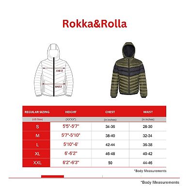 Men's Rokka&Rolla Lightweight Hooded Puffer Jacket