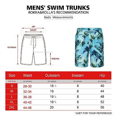 Men's Rokka&Rolla 8-in. Mesh Lined UPF 50+ Swim Trunks