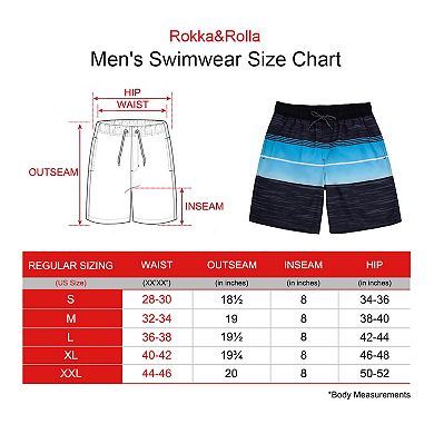 Men's Rokka&Rolla 8" UPF 50+ Mesh Lined Swim Trunks