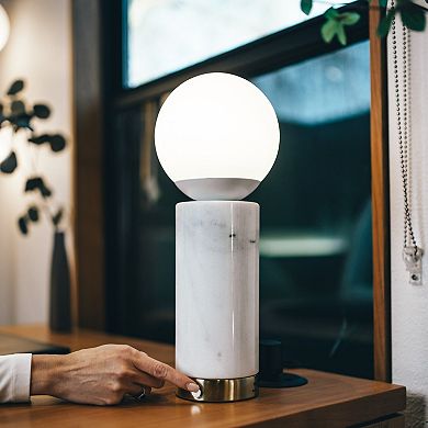 Ozarke Marble Glow Table Lamp with USB Charging Port