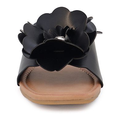 Yoki Essie Women's Denim Checkered Stone & Fringe Sandals