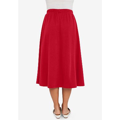 Jessica London Women's Plus Size Soft Ease Midi Skirt