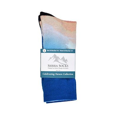 Sierra Socks River Valley Pattern Coolmax Socks, Nature Collection For Men & Women Crew Socks