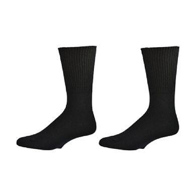 Sierra Socks Health Diabetic Wide Foot And Wider Calf Cotton Crew Men's 2 Pair Pack