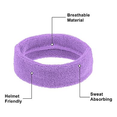 3 Pcs Sport Headbands Wristband Cotton Blend Sweat Absorbing Head Band