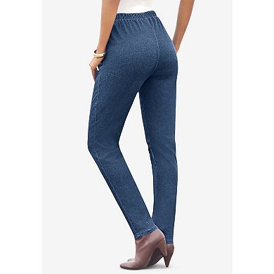 Roaman's Women's Plus Size Tall Straight-leg Comfort Stretch Jean