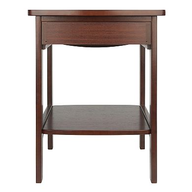 Elegant Curved Accent Table Nightstand  Functional Bedroom Decor