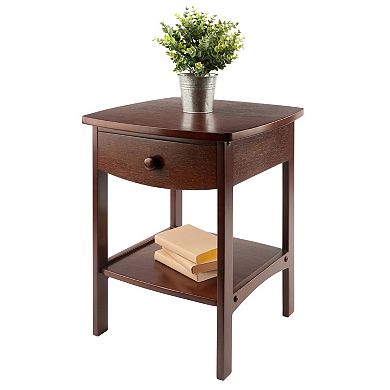 Elegant Curved Accent Table Nightstand  Functional Bedroom Decor