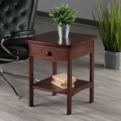 Elegant Curved Accent Table Nightstand  Functional Bedroom Decor