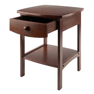 Elegant Curved Accent Table Nightstand  Functional Bedroom Decor