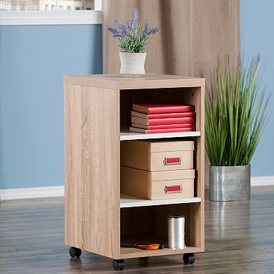 Open Shelf Cabinet Reclaimed Wood And White