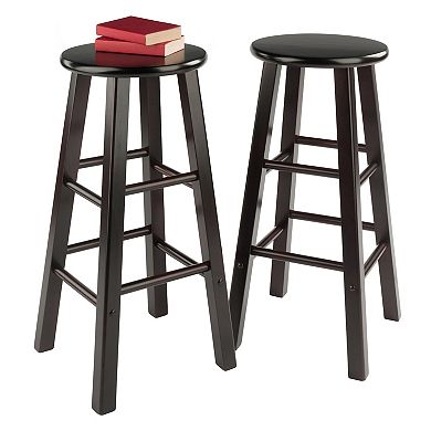 Espresso 2-Piece Counter Stool Set for Stylish Kitchen Seating