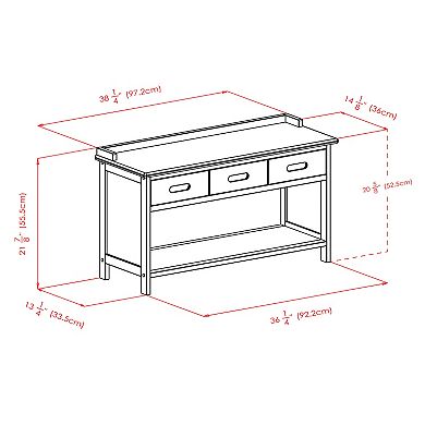 4-pc Storage Bench With 3 Foldable Fabric Baskets, Walnut And Black