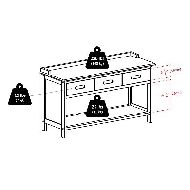 4-pc Storage Bench With 3 Foldable Fabric Baskets, Walnut And Black