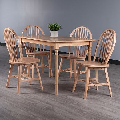 5-pc Dining Table With Windsor Chairs, Natural