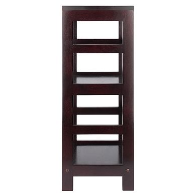 Classic 2 Section Storage Shelf  Compact Design, Rich Espresso Finish, Solid Wood Construction