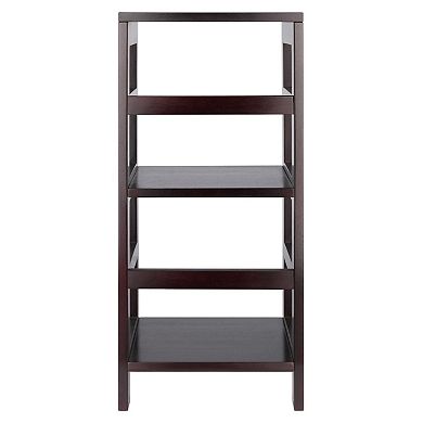 Classic 2 Section Storage Shelf  Compact Design, Rich Espresso Finish, Solid Wood Construction