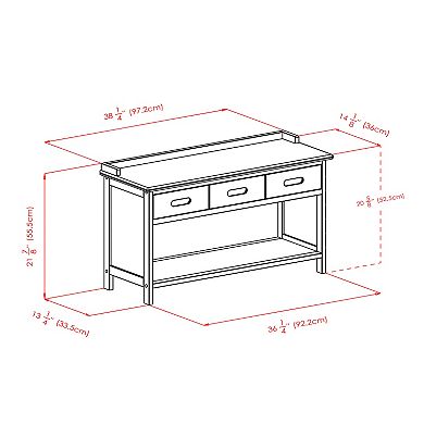 4-pc Storage Bench With 3 Foldable Fabric Baskets, Walnut And Beige