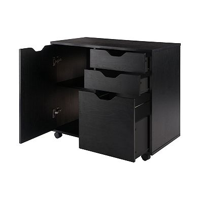 Wide 2-Drawer Filing Cabinet with Adjustable Shelf - Mobile Storage Solution