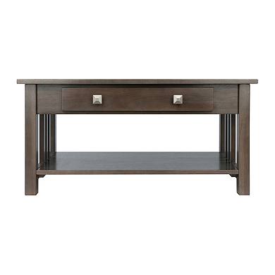 Modern Minimalist Coffee Table in Elegant Oyster Gray Finish - Stylish Living Room Furniture