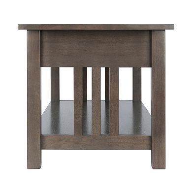 Modern Minimalist Coffee Table in Elegant Oyster Gray Finish - Stylish Living Room Furniture