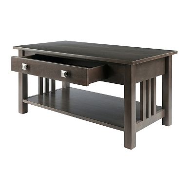 Modern Minimalist Coffee Table in Elegant Oyster Gray Finish - Stylish Living Room Furniture