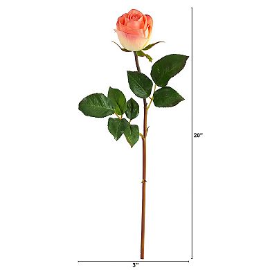 20” Rose Artificial Bud Flower (set Of 6)
