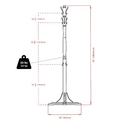 Sturdy Wooden Coat Tree with 9 Hooks for Entryway and Hallway