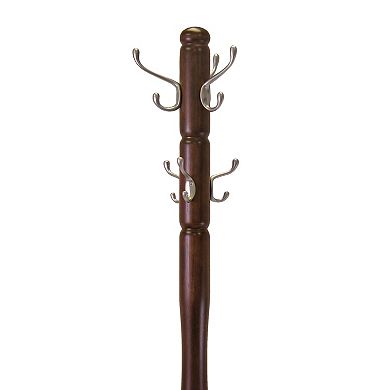 Sturdy Wooden Coat Tree with 9 Hooks for Entryway and Hallway