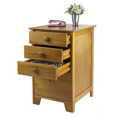 Modern Honey-Finished Home Office File Cabinet - Stylish Organization Solution