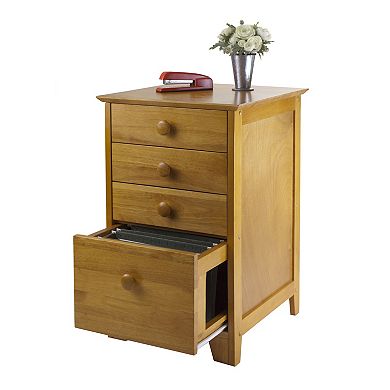 Modern Honey-Finished Home Office File Cabinet - Stylish Organization Solution