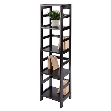 Versatile 5-Piece Shelf and Baskets - Espresso Finish, Foldable Baskets, Solid Wood Construction