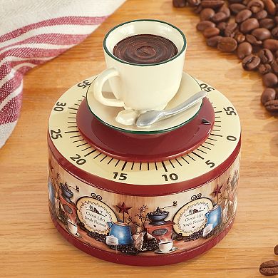 Collections Etc Hand-painted Primitive Country Coffee Kitchen Timer