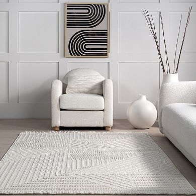 nuLOOM Makena Modern Geometric High-Low Area Rug