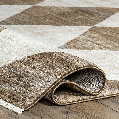 nuLOOM Meline Checkered Fringe Area Rug