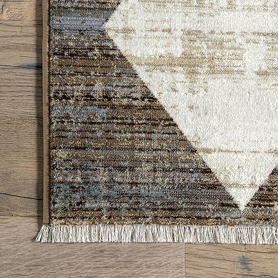 nuLOOM Meline Checkered Fringe Area Rug