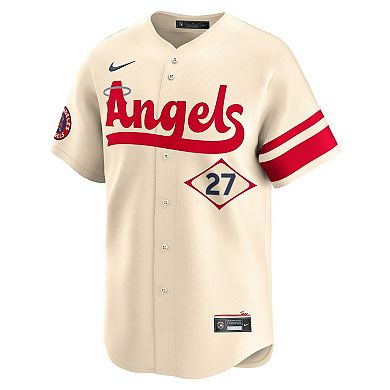 Men's Nike Mike Trout Cream Los Angeles Angels City Connect Limited Player Jersey