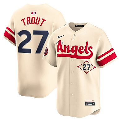 Men's Nike Mike Trout Cream Los Angeles Angels City Connect Limited Player Jersey