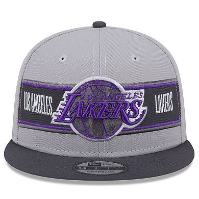 Men's New Era Gray/Charcoal Los Angeles Lakers 2024 NBA Draft 9FIFTY Snapback Hat