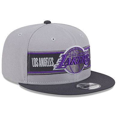 Men's New Era Gray/Charcoal Los Angeles Lakers 2024 NBA Draft 9FIFTY Snapback Hat