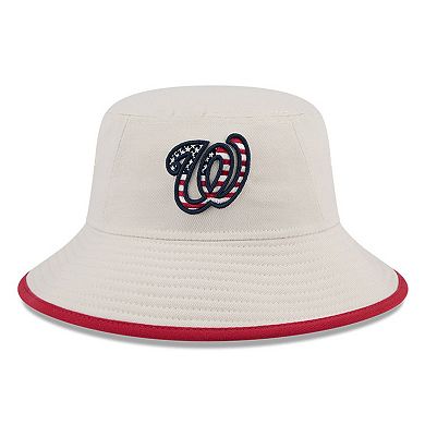 Men's New Era  Khaki Washington Nationals 2024 Fourth of July Bucket Hat