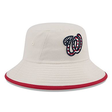 Men's New Era  Khaki Washington Nationals 2024 Fourth of July Bucket Hat