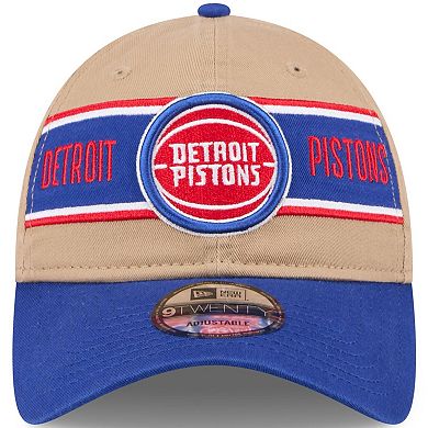 Men's New Era Tan/Blue Detroit Pistons 2024 NBA Draft 9TWENTY Adjustable Hat