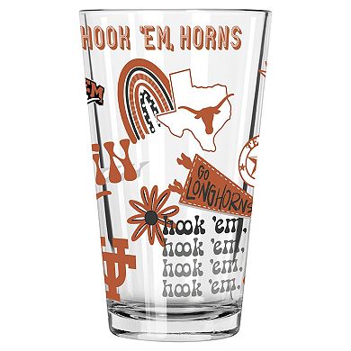 The Memory Company Texas Longhorns 2-Pack 16oz. Pint Glass Loco Design Set