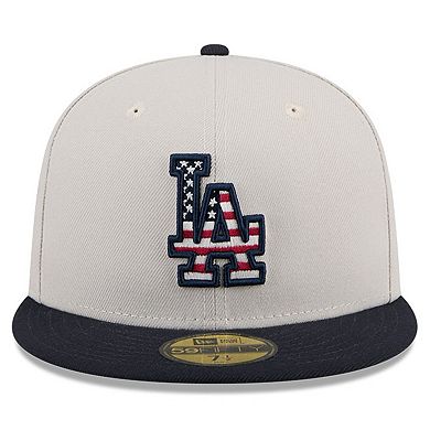 Men's New Era  Khaki/Black Los Angeles Dodgers 2024 Fourth of July 59FIFTY Fitted Hat