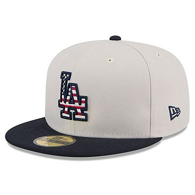 Men's New Era  Khaki/Black Los Angeles Dodgers 2024 Fourth of July 59FIFTY Fitted Hat