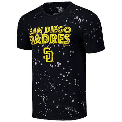 Men's Majestic Threads Black/White San Diego Padres Splatter T-Shirt